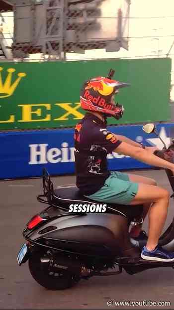 He was a scooter boi 🛵 #F1 #RedBullRacing