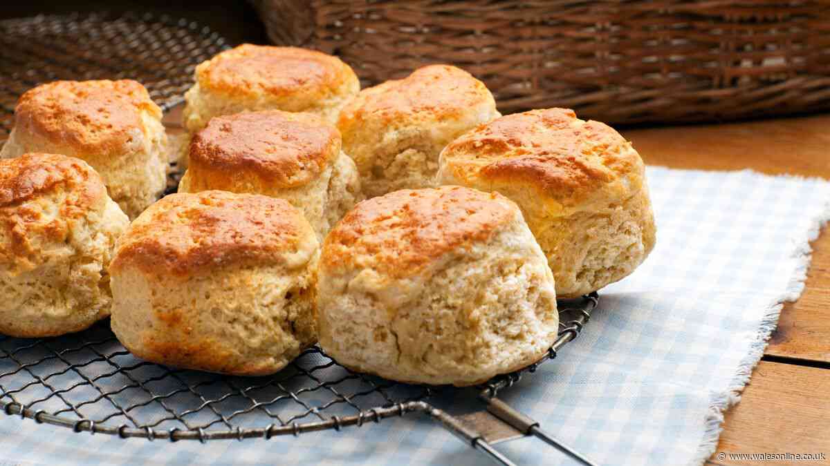 Scones are fluffy by adding 1 ingredient that makes them tall and tender every time