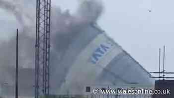 Homes 'shake' as Tata demolishes huge gas container in dramatic footage