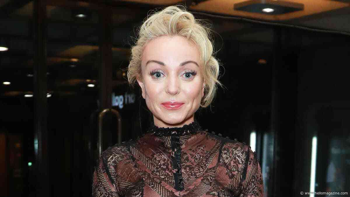 Helen George is a vision in 'naked' lace dress alongside handsome boyfriend