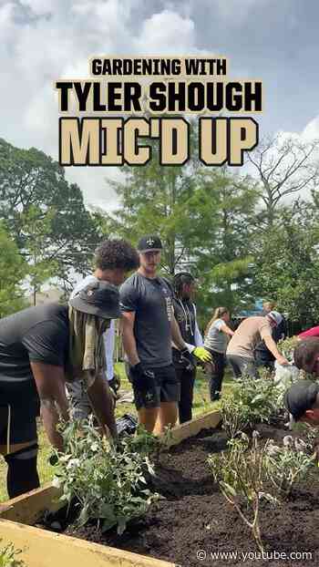 Tyler Shough Mic'd Up 🎤 Gardening at Community Event ⚜️ #saints #nfl