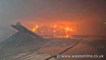 Huge fire at Welsh recycling plant sees 150 tonnes of rubbish go up in flames
