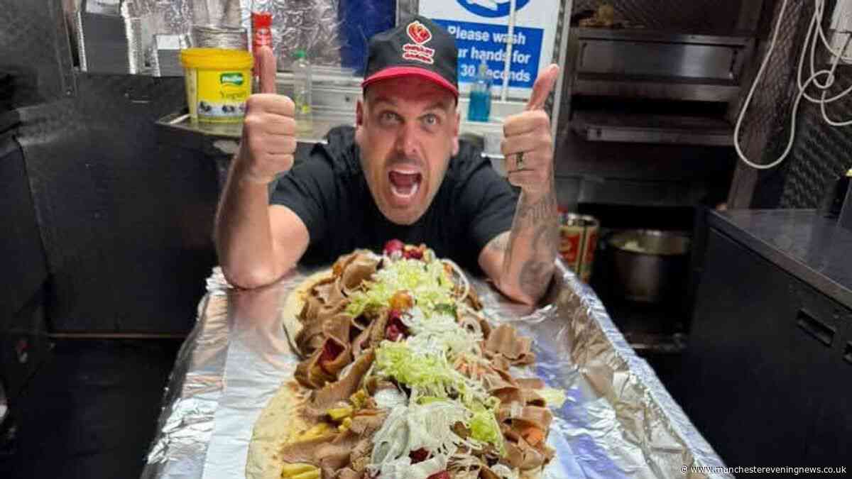 The 'monster kebab' of Stalybridge which costs £22.99 and weighs 10kg