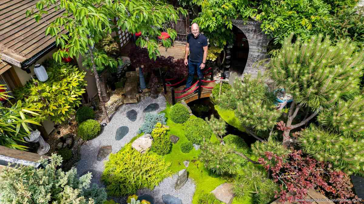 Dad spends £20k transforming back garden into stunning Japanese oasis