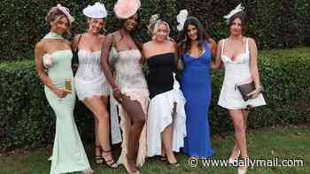They've got that Friday feeling! Epsom Derby revellers dress to impress in thigh-skimming frocks and plunging necklines as they join stars like Lottie Moss and Charlotte Hawkins at Ladies Day