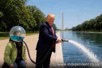 Trump shares wild AI video of him filling DC reflecting pool with tears