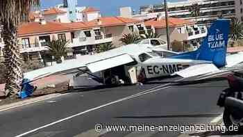 Flugzeug-Notlandung auf Teneriffa: Passanten fliehen vor abstürzender Maschine