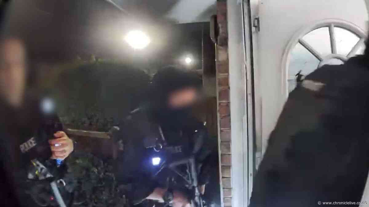 Armed police smashed into Newcastle family home after hoax call while they were on holiday