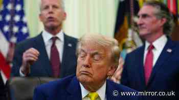Donald Trump 'falls asleep' during Oval Office event - 'It's a national crisis'