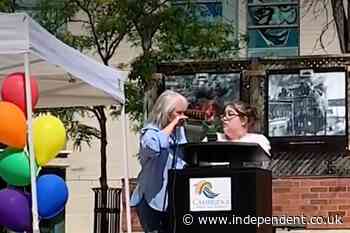 ‘I’m not going to allow you to continue’: Mayor interrupts nonbinary teen’s Pride speech
