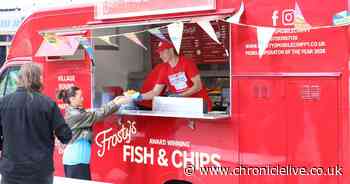 Hundreds queue for free fish and chips on Quayside from van rated a 'UK best'