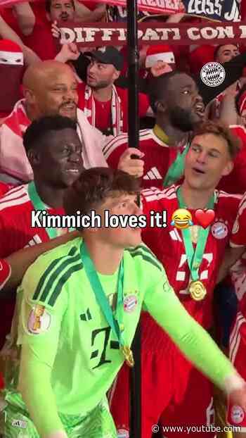 Olise was trying to celebrate. Kimmich had other plans. 😭😂