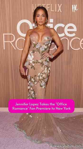 Jennifer Lopez shines in a floral ensemble at the ‘Office Romance’ fan premiere.💐(📸 Getty Images)