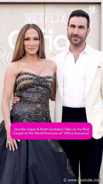 Jennifer Lopez and Brett Goldstein at the world premiere of ‘Office Romance.’ (📸: Getty Images)