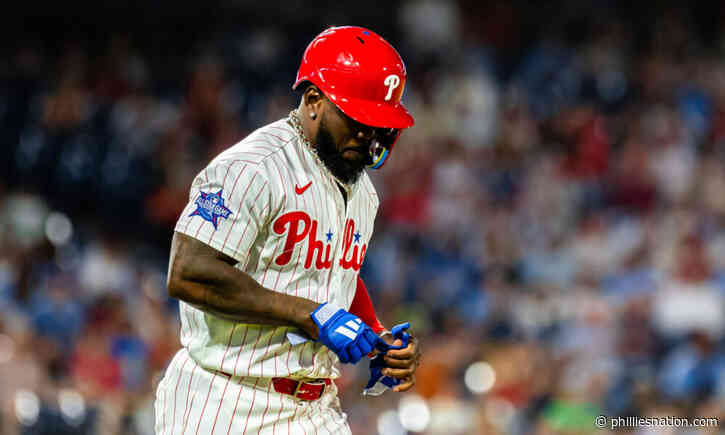 Phillies notes: Adolis García’s struggles, J.T. Realmuto’s wrist and Johan Rojas’ suspension
