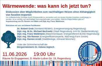 Wärmewende: was kann ich jetzt tun? Informations- und Diskussionsabend in Regensburg am 11. Juni