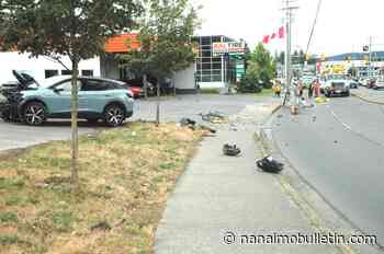 Vehicle severs power pole on Nanaimo’s Norwell Drive