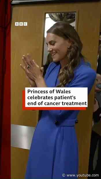 Princess of Wales celebrates patient's end of cancer treatment. #BBCNews