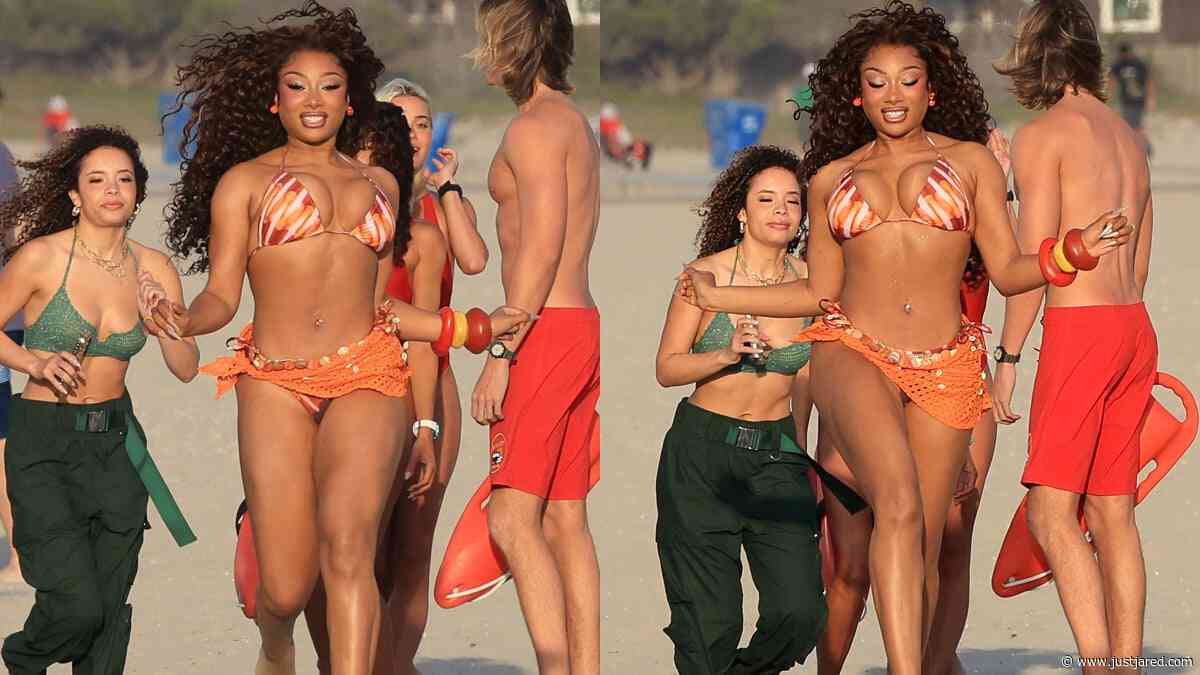 Megan Thee Stallion Films Iconic ‘Baywatch’ Beach Run for Fox Reboot in Long Beach