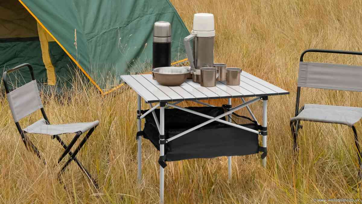 'Sturdy' folding table with storage for picnics and camping now £29 beating Amazon