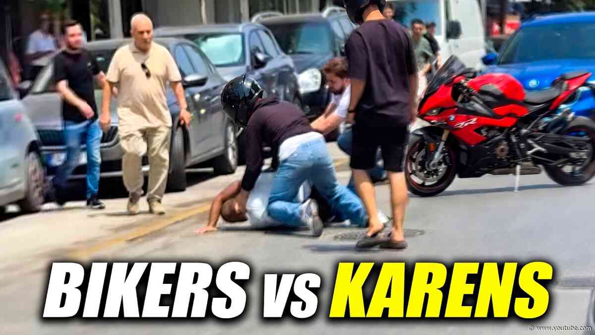 WHEN KARENS ATTACK THE WRONG BIKERS | INSANE MOTORCYCLE MOMENTS & CRASHES #28