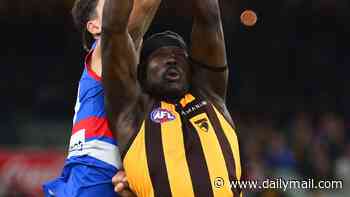 Hawthorn star Mabior Chol was the target of shocking racist abuse after loss to Western Bulldogs