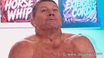 Footy star and television personality Bryan Fletcher reveals his jacked new physique - before being FLOGGED with a horse whip!