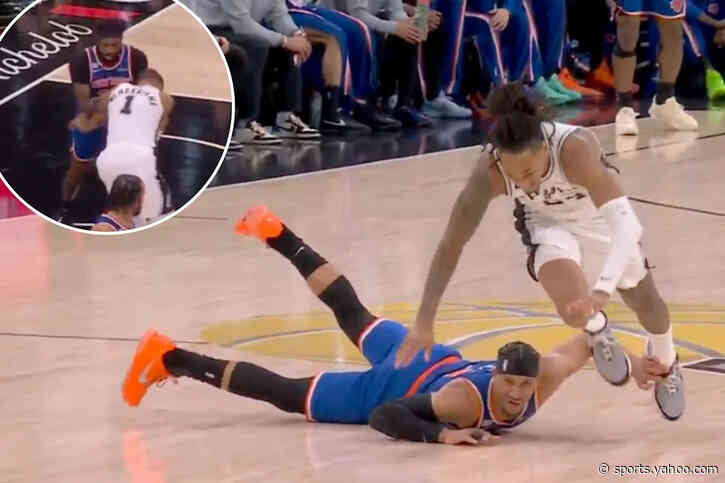 NBA Finals Game 2 getting chippy as Knicks hit with flagrant, technical foul — in just 16 seconds