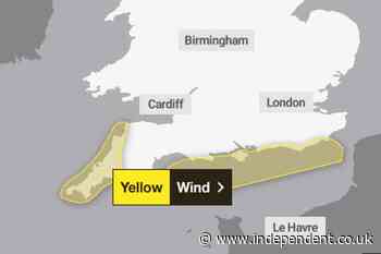 UK weather: Met Office issues yellow warning as south coast set to be lashed by strong winds