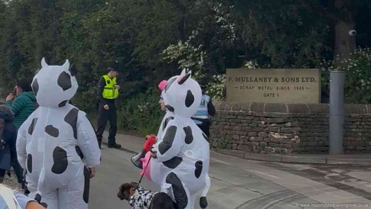 Demonstrators descend on Hartshead Meats for latest in series of protests following YouTube video outrage