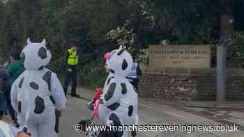 Demonstrators descend on Hartshead Meats for latest in series of protests following YouTube video outrage