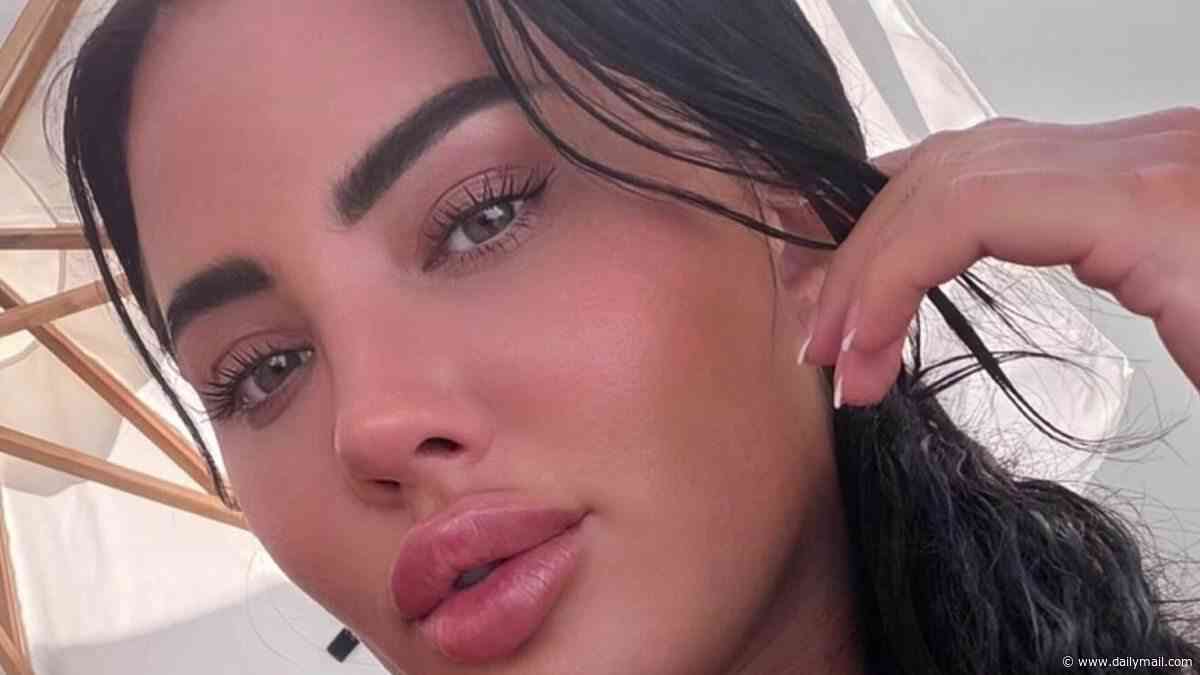 Yazmin Oukhellou flaunts her surgically enhanced assets and toned physique in VERY skimpy bikini as she enjoys Spanish holiday