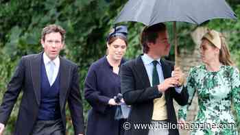 Princess Eugenie and Princess Beatrice pictured at Peter Phillips' wedding after shunning the spotlight for months