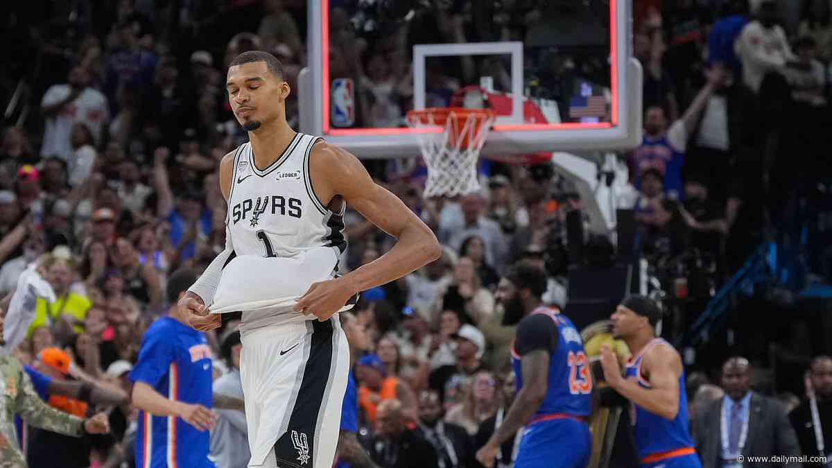 Devastated Victor Wembanyama takes responsibility for Spurs' Game 2 loss after ANOTHER collapse sees Knicks close in on first NBA title in 27 years