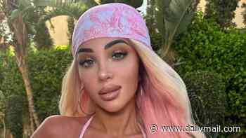 Tulisa debuts new pink and blonde locks as she sizzles in skimpy bikini after returning to the stage following Bell's palsy attack