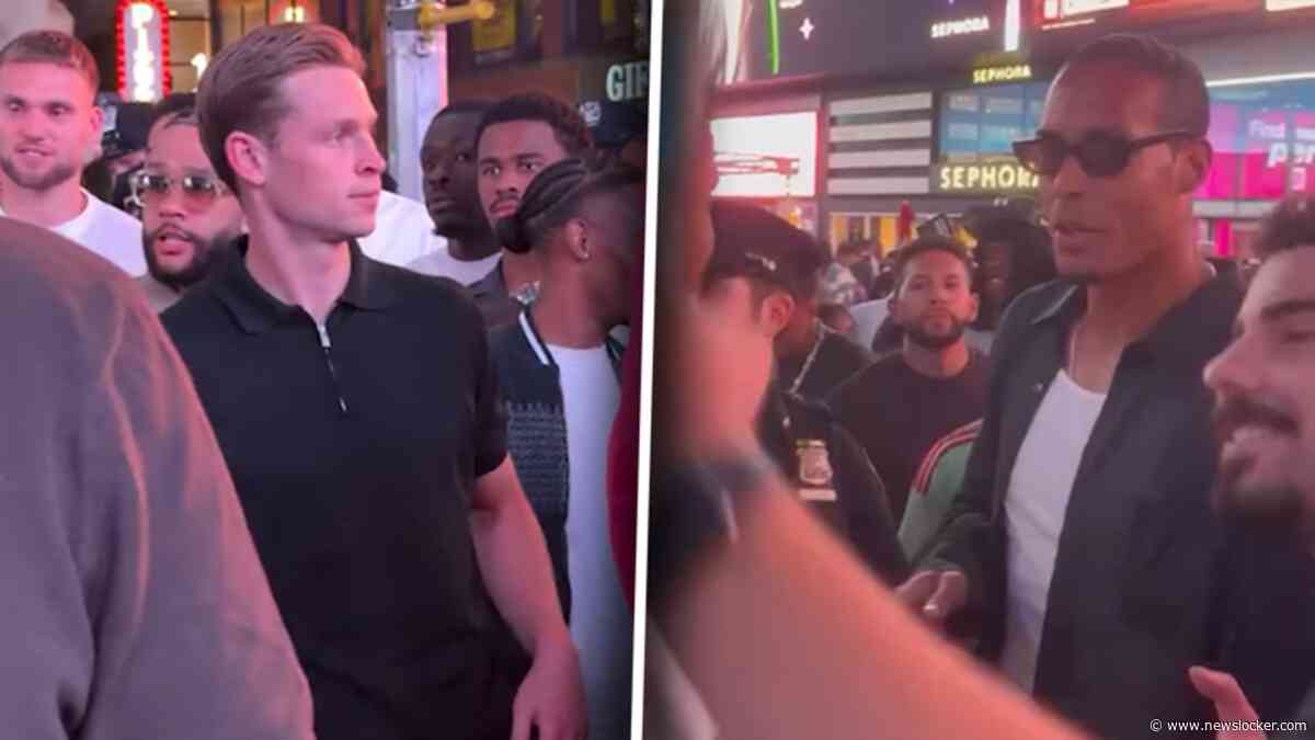 Gespot! Frenkie de Jong en Virgil van Dijk gezien op Times Square in aanloop naar WK