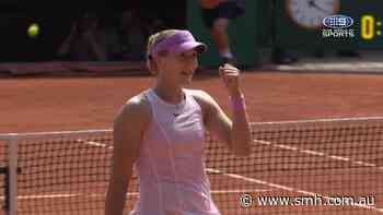 Andreeva fist pumps to rally winner
