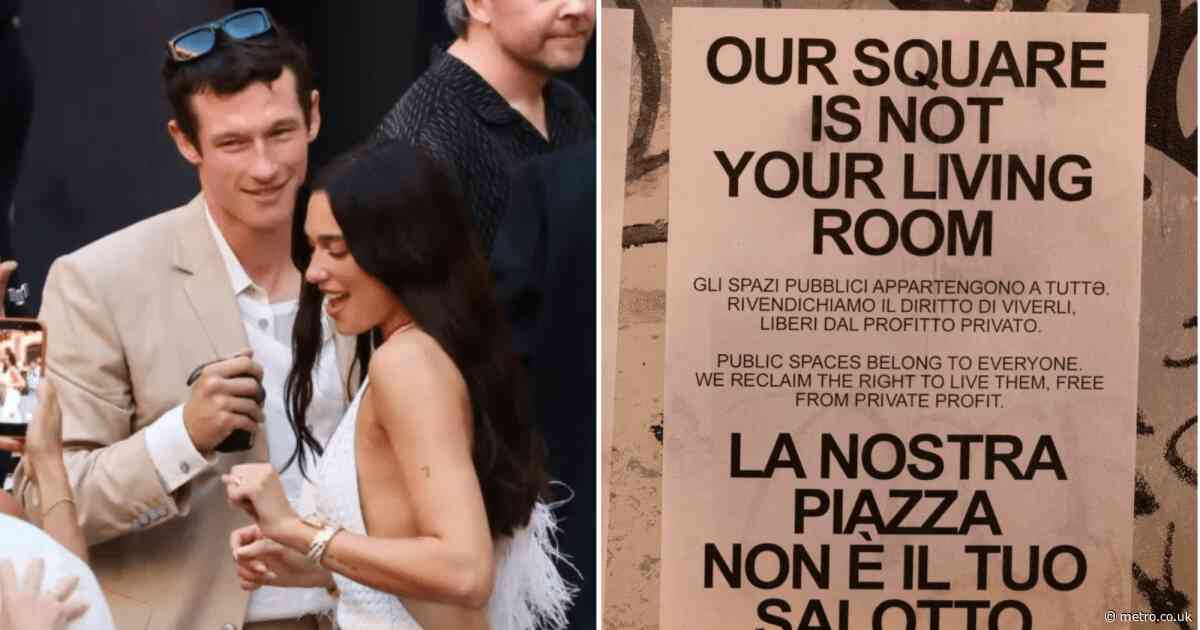 Dua Lipa ‘gives £5,000 to Palermo locals’ after wedding location graffitied by angry protesters