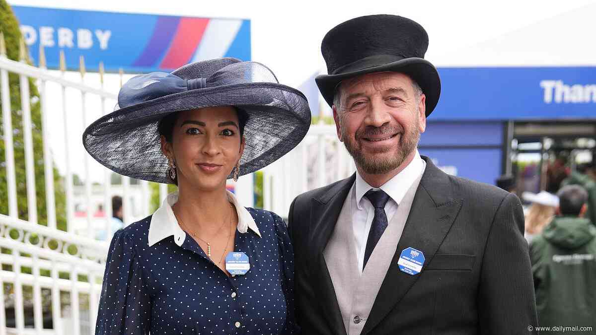 Nick Knowles's wife Katie is the epitome of elegance in a polka dot dress as she joins Claire Sweeney and Mary Berry and her grandson at Epsom Races