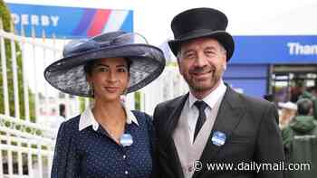 Nick Knowles's wife Katie is the epitome of elegance in a polka dot dress as she joins Claire Sweeney and Mary Berry and her grandson at Epsom Races