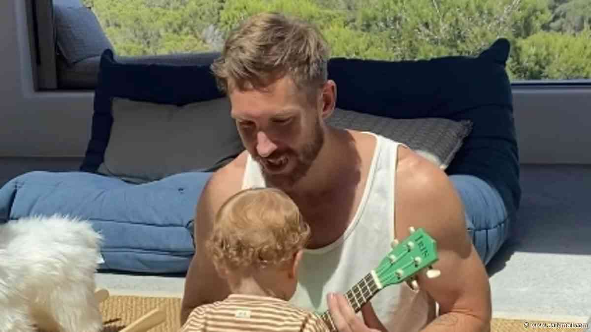 Vick Hope shares adorable clip of husband Calvin Harris with their son Micah, 11 months, at home in Ibiza