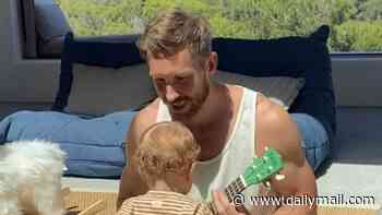 Vick Hope shares adorable clip of husband Calvin Harris with their son Micah, 11 months, at home in Ibiza