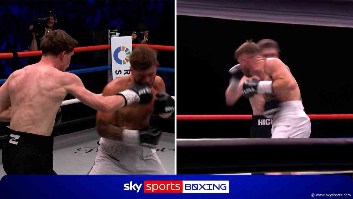 Hickey lands HUGE right hand KO!