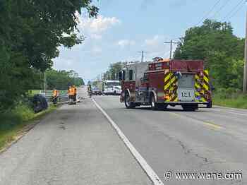 Car flipped into ditch northeast of Fort Wayne