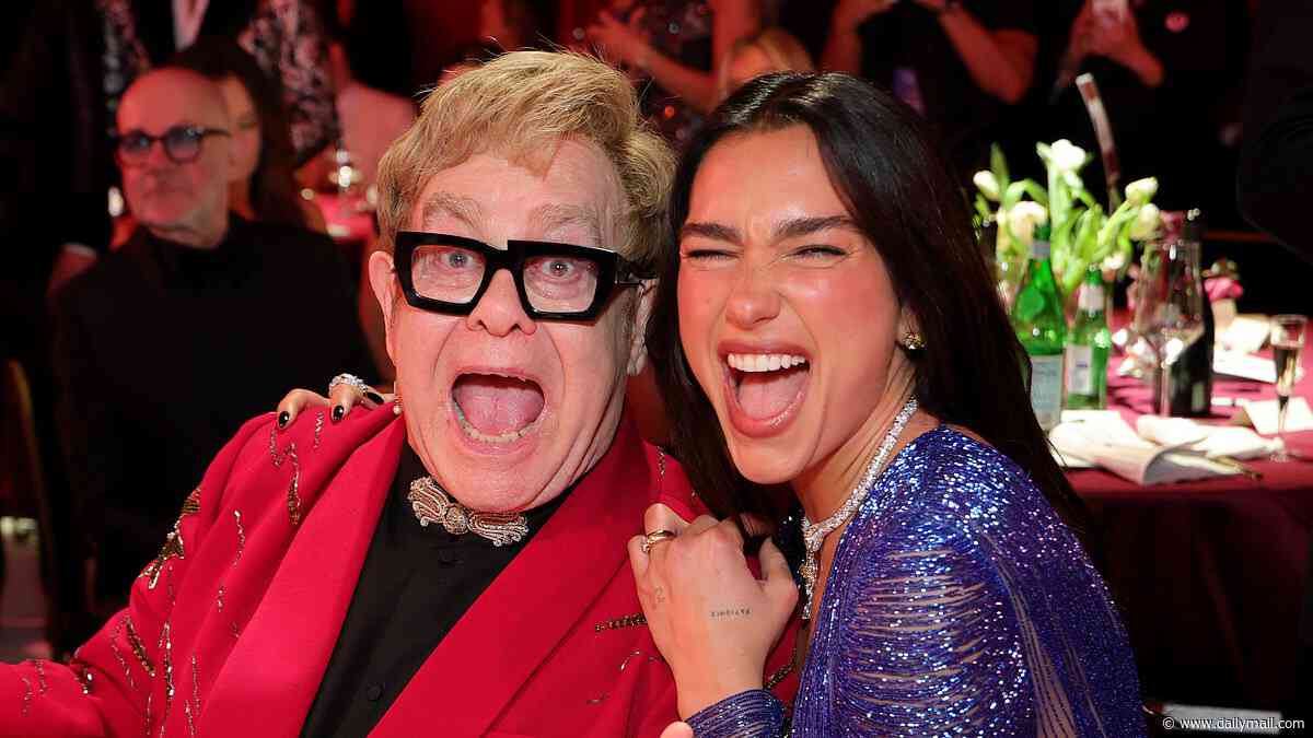 Dua Lipa and Callum Turner say 'I do'! Elton John serenades couple with rendition of Your Song at their Italian wedding ceremony after last-minute dash via private jet