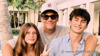 Doting dad Tom Brady sends heartfelt message to absent son Jack as he kickstarts summer with teenage kids Viv and Benjamin