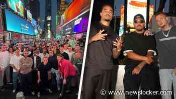 Oranje-internationals niet herkend op Times Square: 'Is dit een werkuitje?'