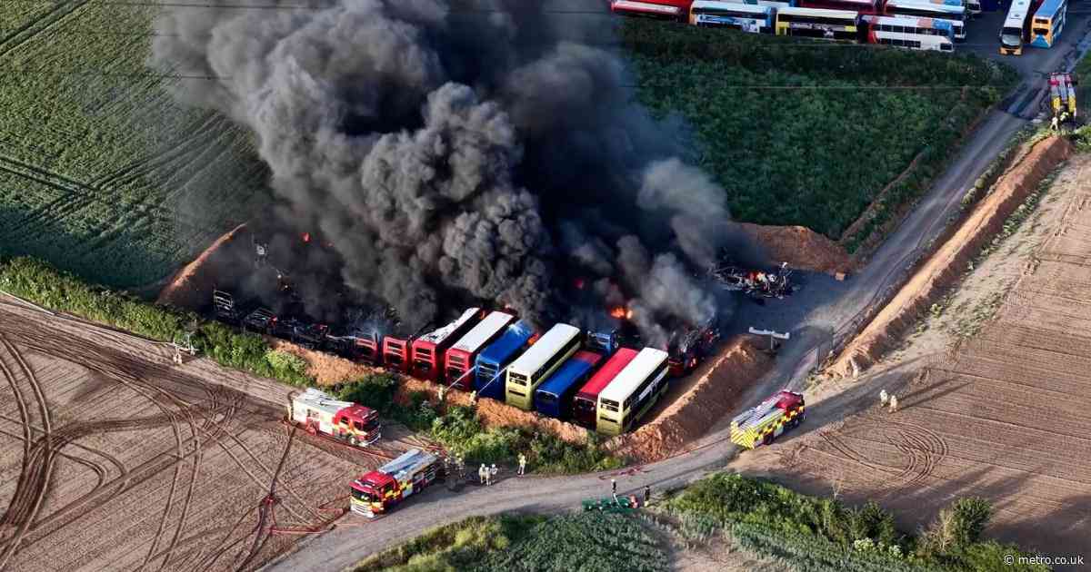 Huge fire that destroyed 36 double-decker buses believed to be arson