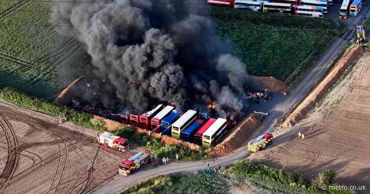 Huge fire that destroyed 36 double-decker buses believed to be arson