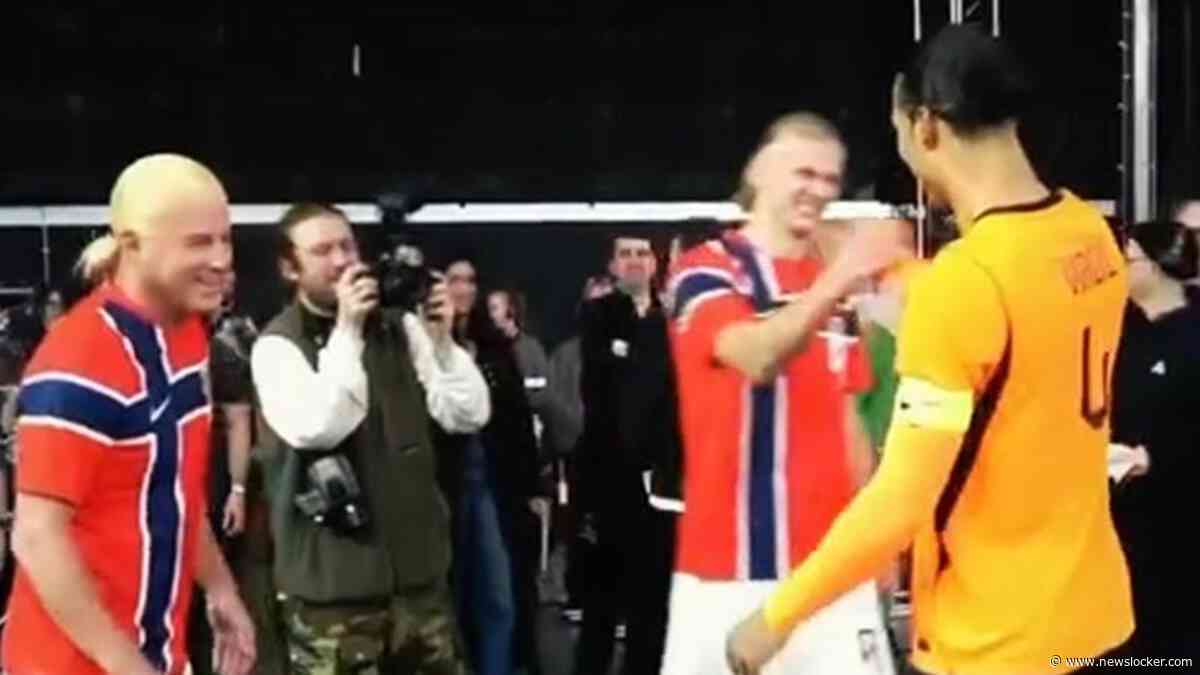 Opmerkelijk: Virgil van Dijk ontmoet Erling Haaland en vermomde Channing Tatum